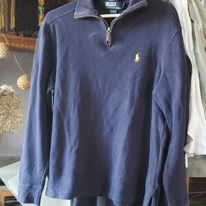 Ralph Lauren Blue and Yellow Zip Up Sweater